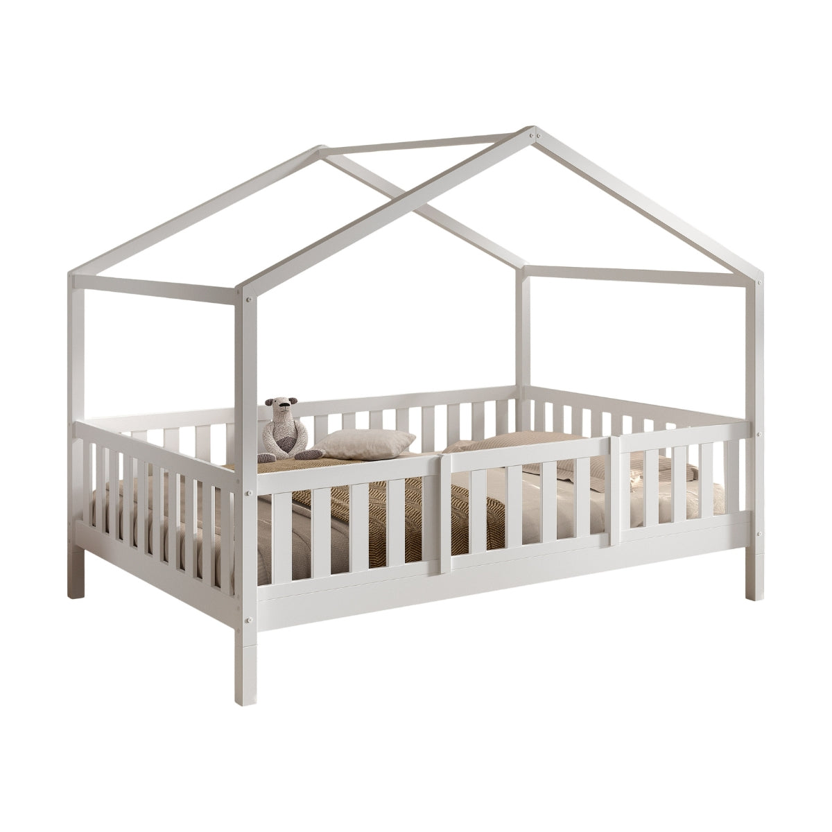 VIPACK DALLAS Toddler Bed inc Bed Guard White 140 x 200cm