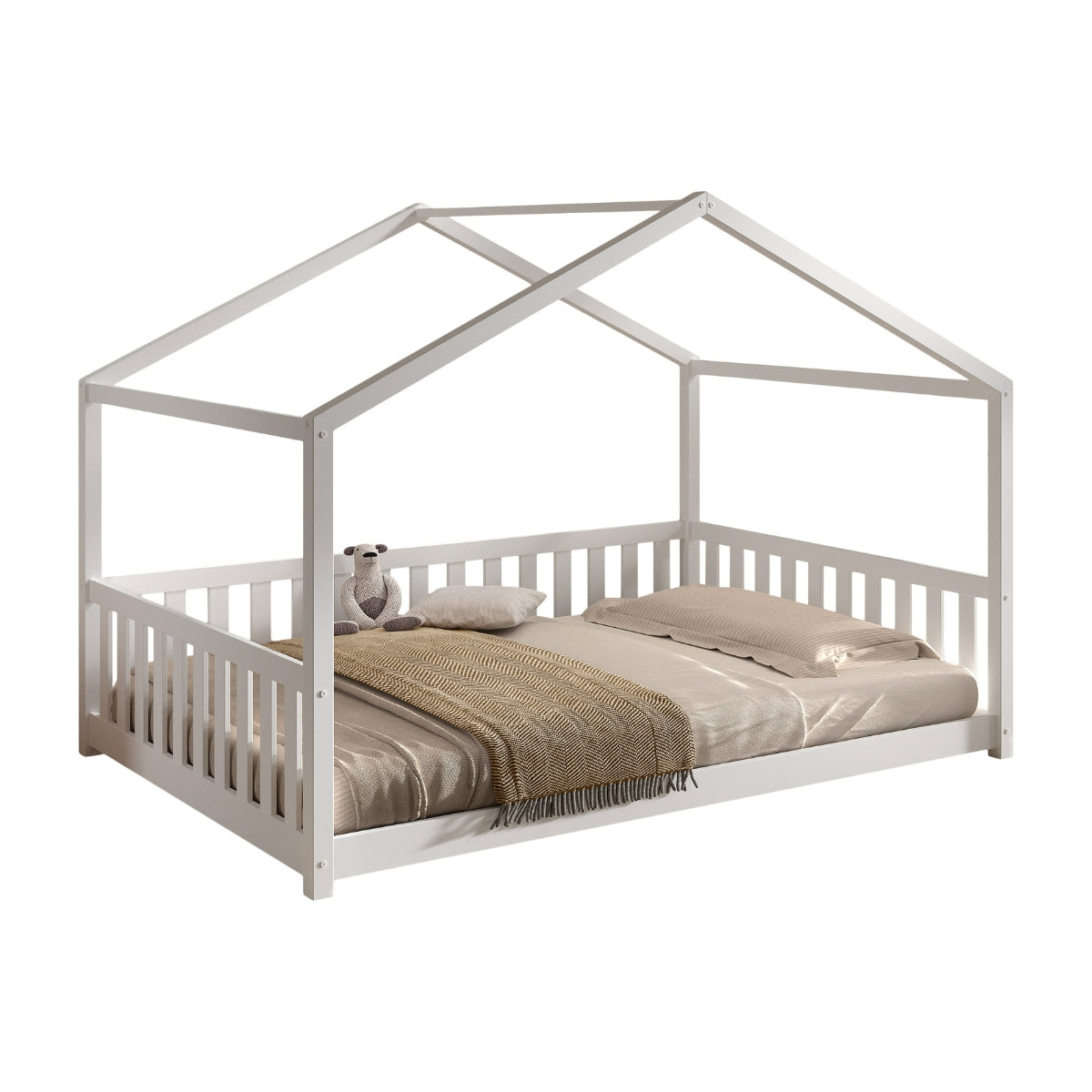 VIPACK DALLAS Toddler Bed inc Bed Guard White 140 x 200cm