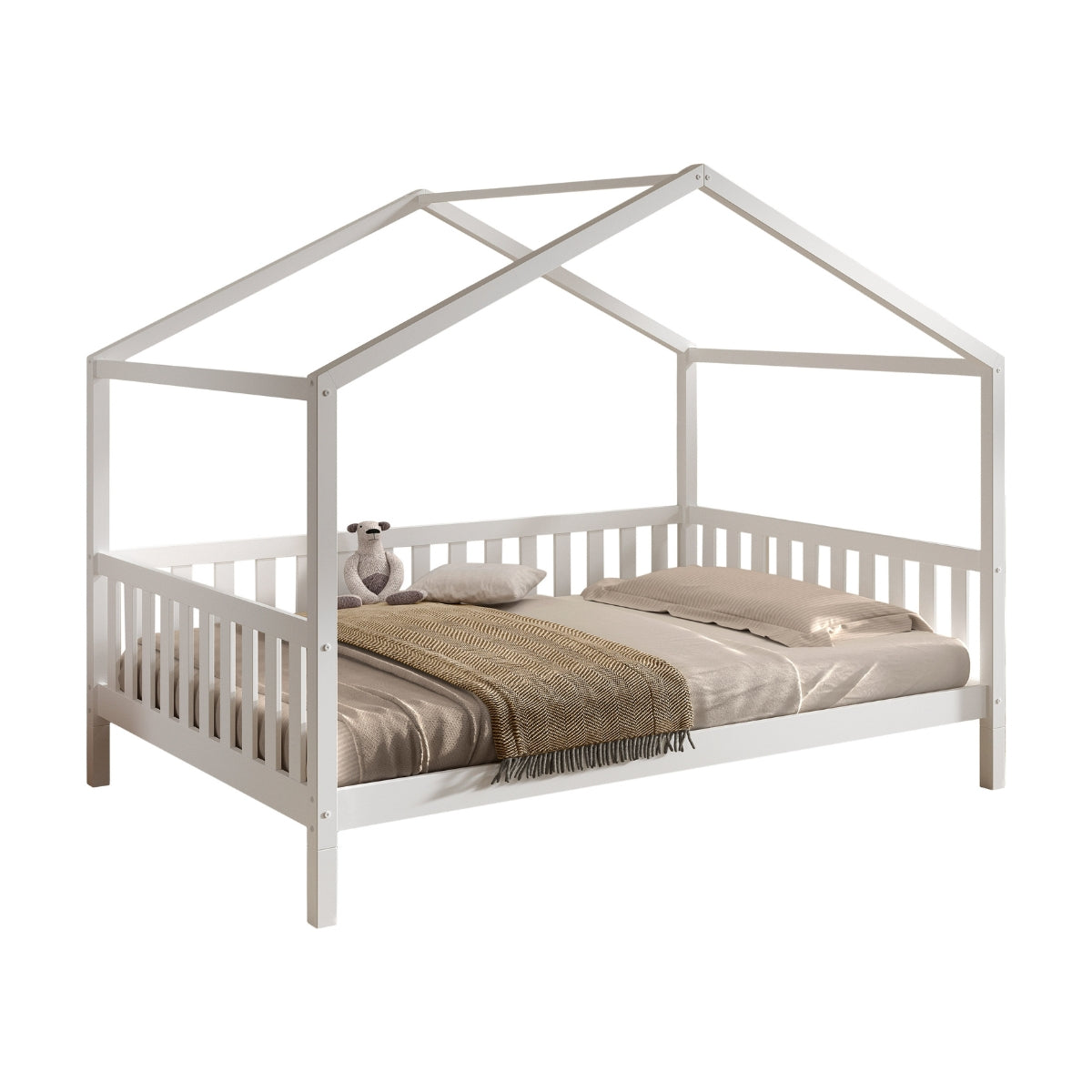 VIPACK DALLAS Toddler Bed inc Bed Guard White 140 x 200cm