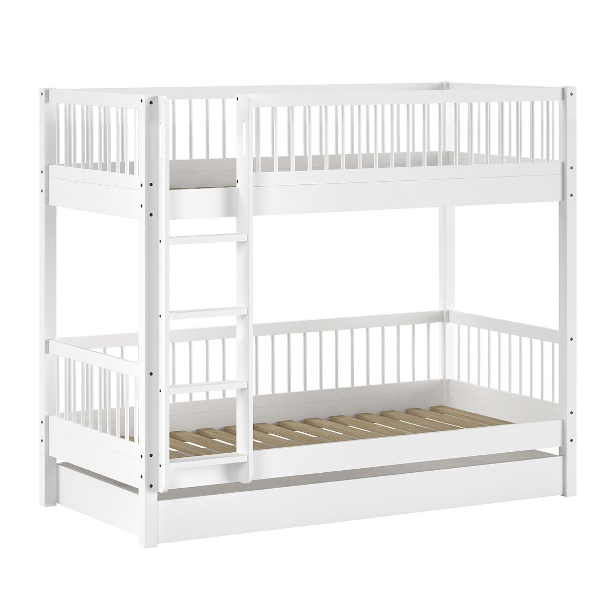 VIPACK FORREST bunk bed with white underbed storage drawer on plain white background