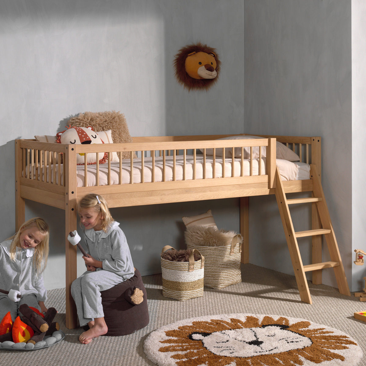 VIPACK FORREST European single mid sleeper 90 x 200 cm oak