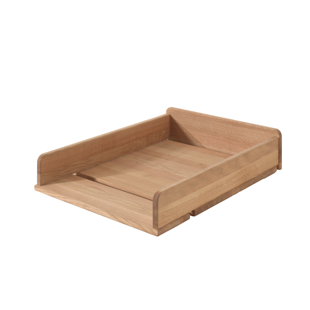 oak wood VIPACK FORREST removable baby changing top on plain white background