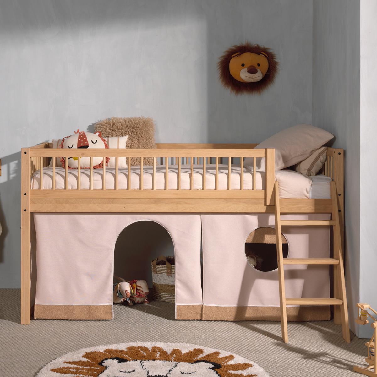 VIPACK FORREST European single mid sleeper 90 x 200 cm oak