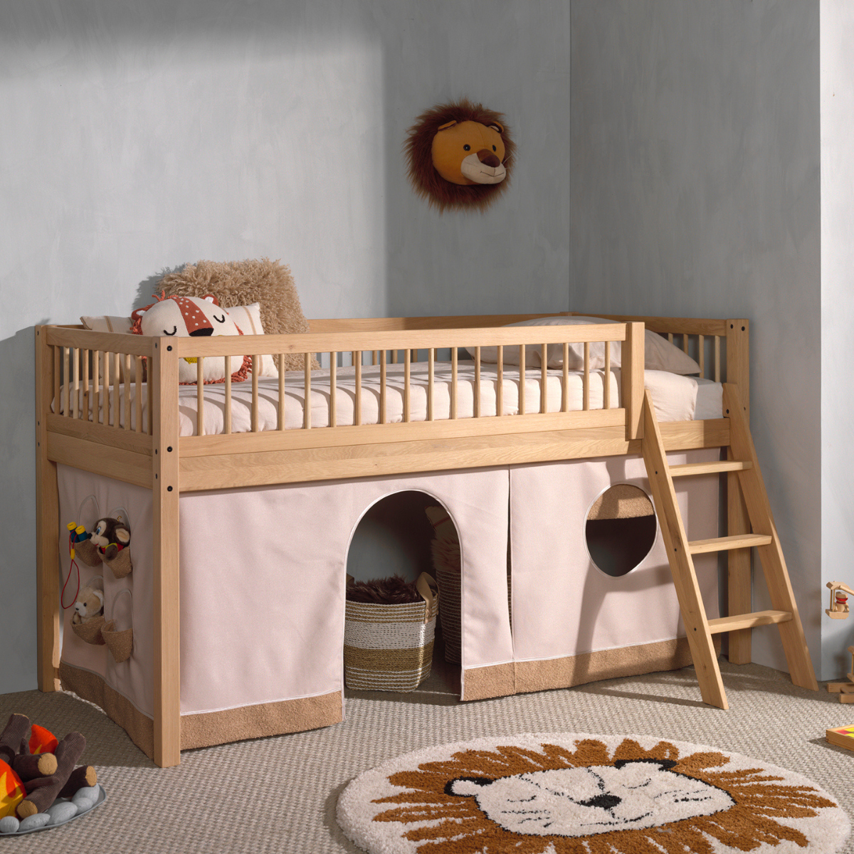 VIPACK FORREST European single mid sleeper 90 x 200 cm oak