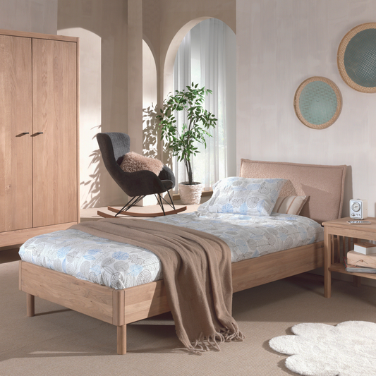 VIPACK FORREST European single bed 90 X 200cm oak