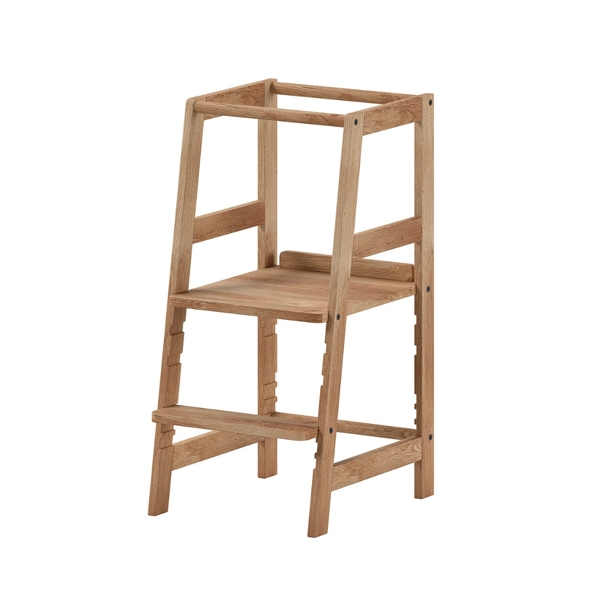 Vipack Jaxx Forrest Toddler Learning Tower in solid oak wood on plain white background