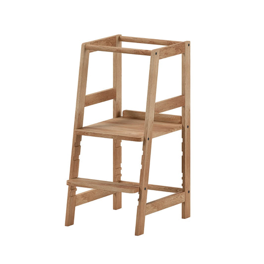 Vipack Jaxx Forrest Toddler Learning Tower in solid oak wood on plain white background