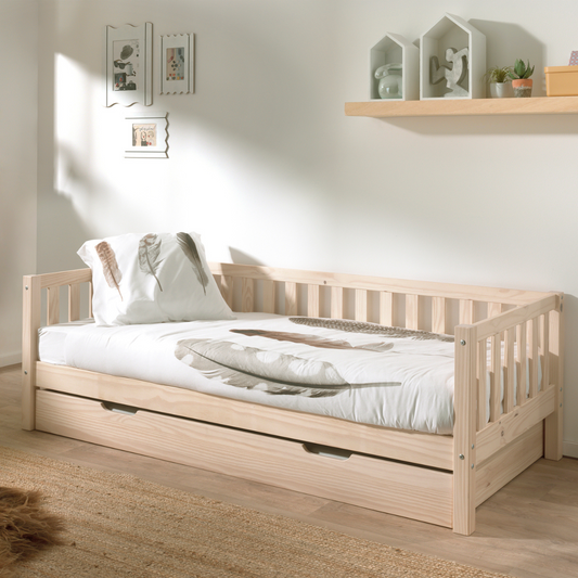 VIPACK FRITZ European single cabin bed 90 X 200cm pine inc storage drawer