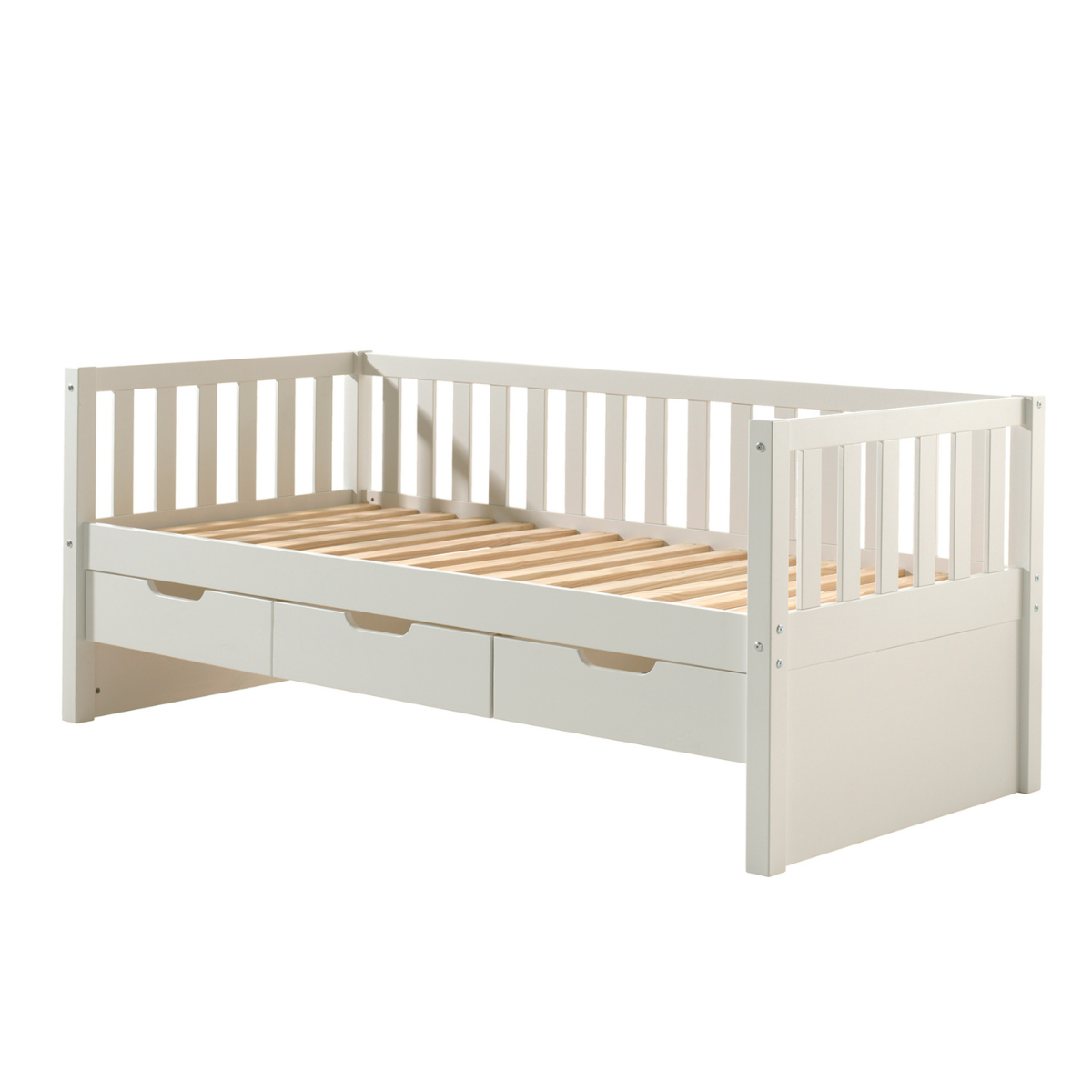 VIPACK FRITZ European single cabin bed 90 X 200cm with 3 drawers white