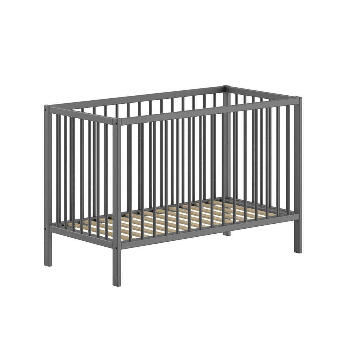 modern grey 120x60cm VIPACK DINO cot on plain white background product shot 