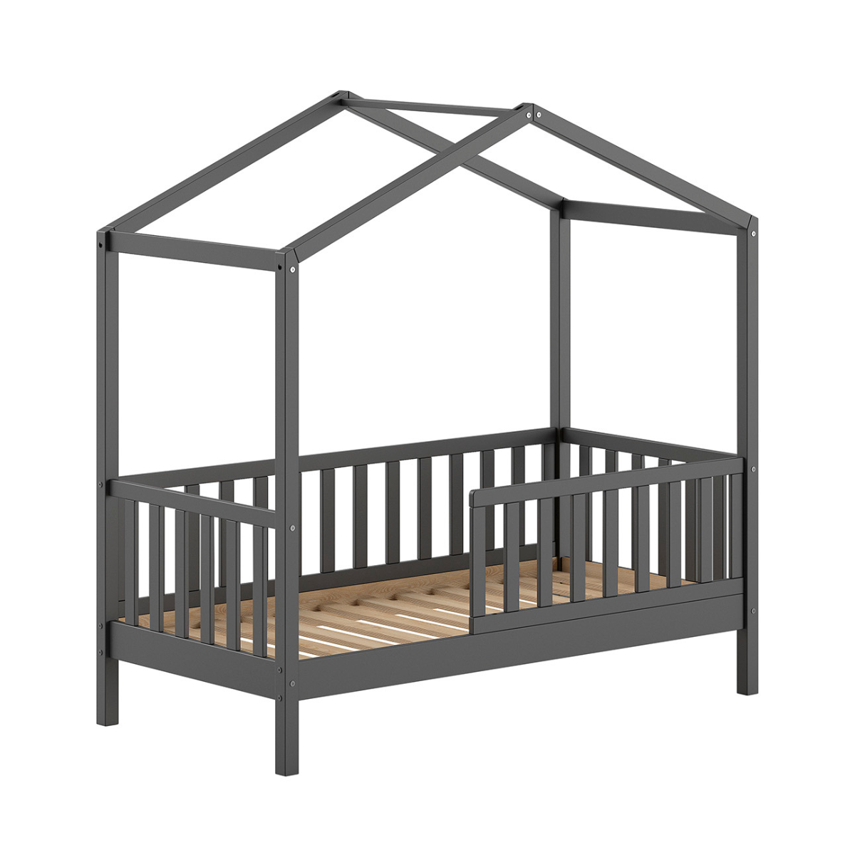 VIPACK JAXX DALLAS toddler house bed 140 x 70cm anthracite