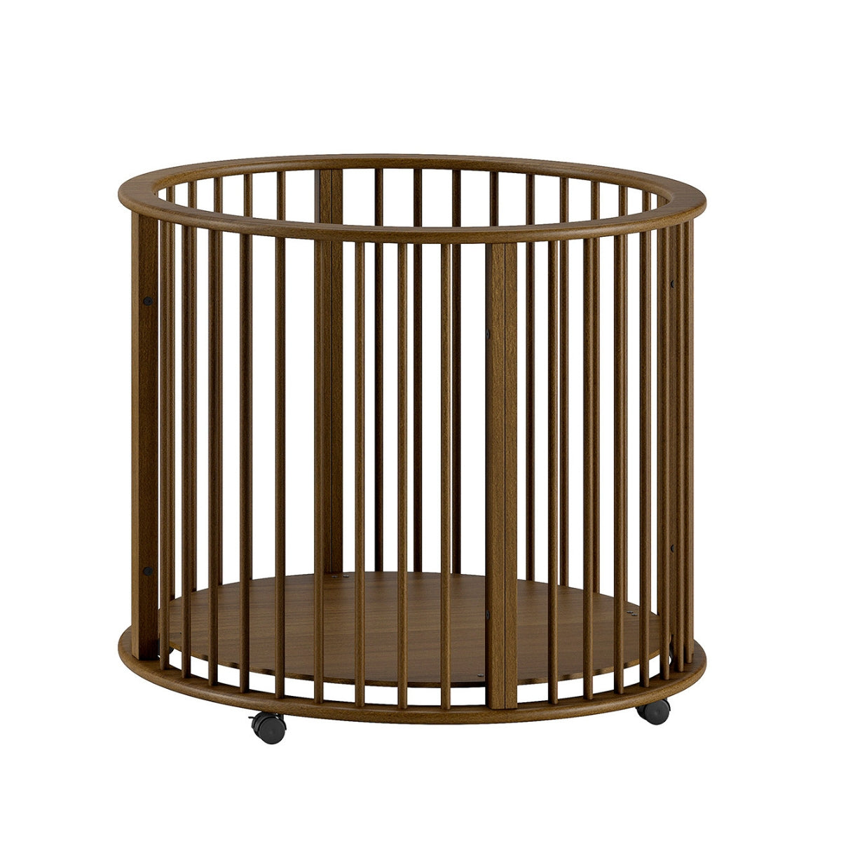 VIPACK JAXX DINO baby & toddler round wooden playpen walnut