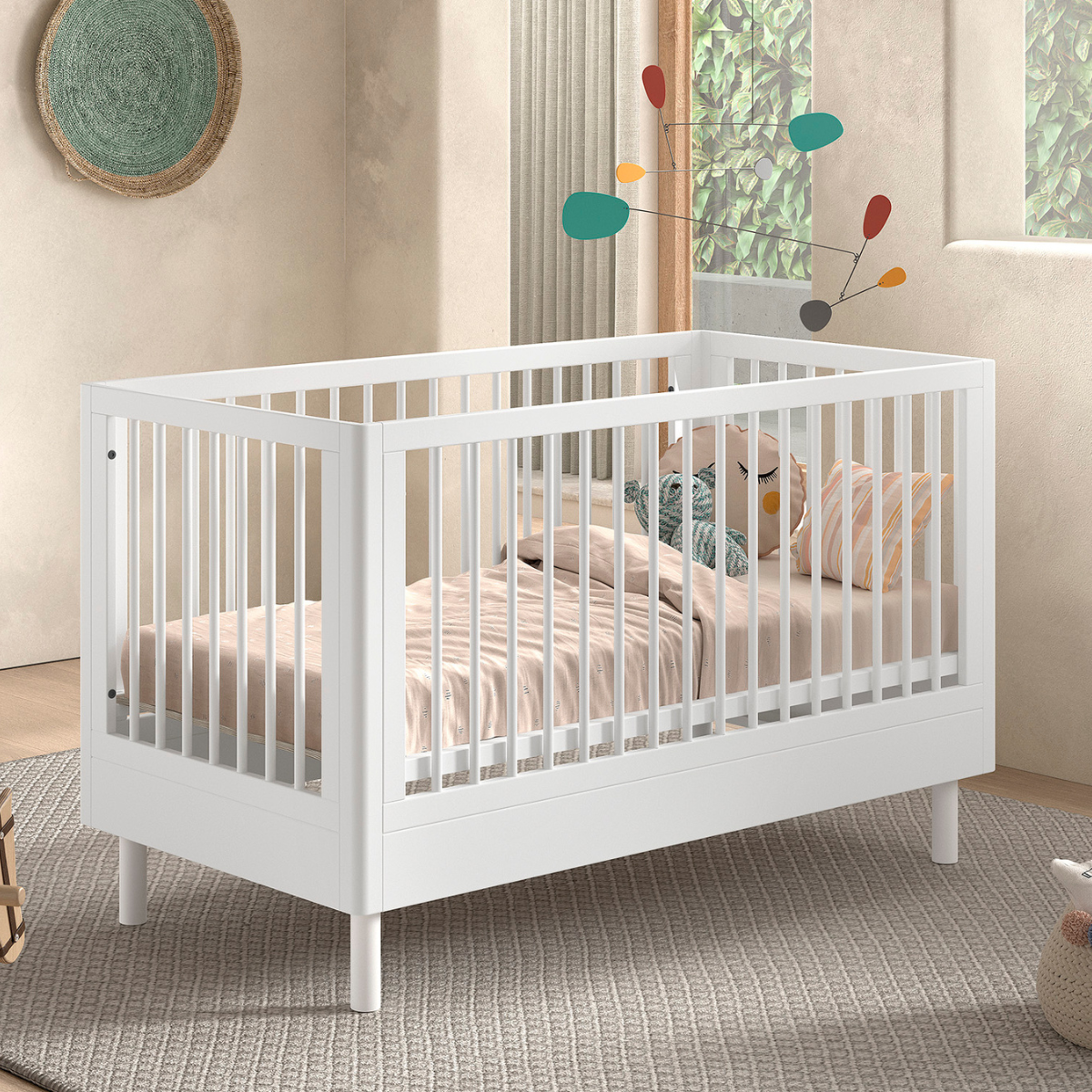 VIPACK JAXX FORREST BEECH white cot bed 140 x 70cm