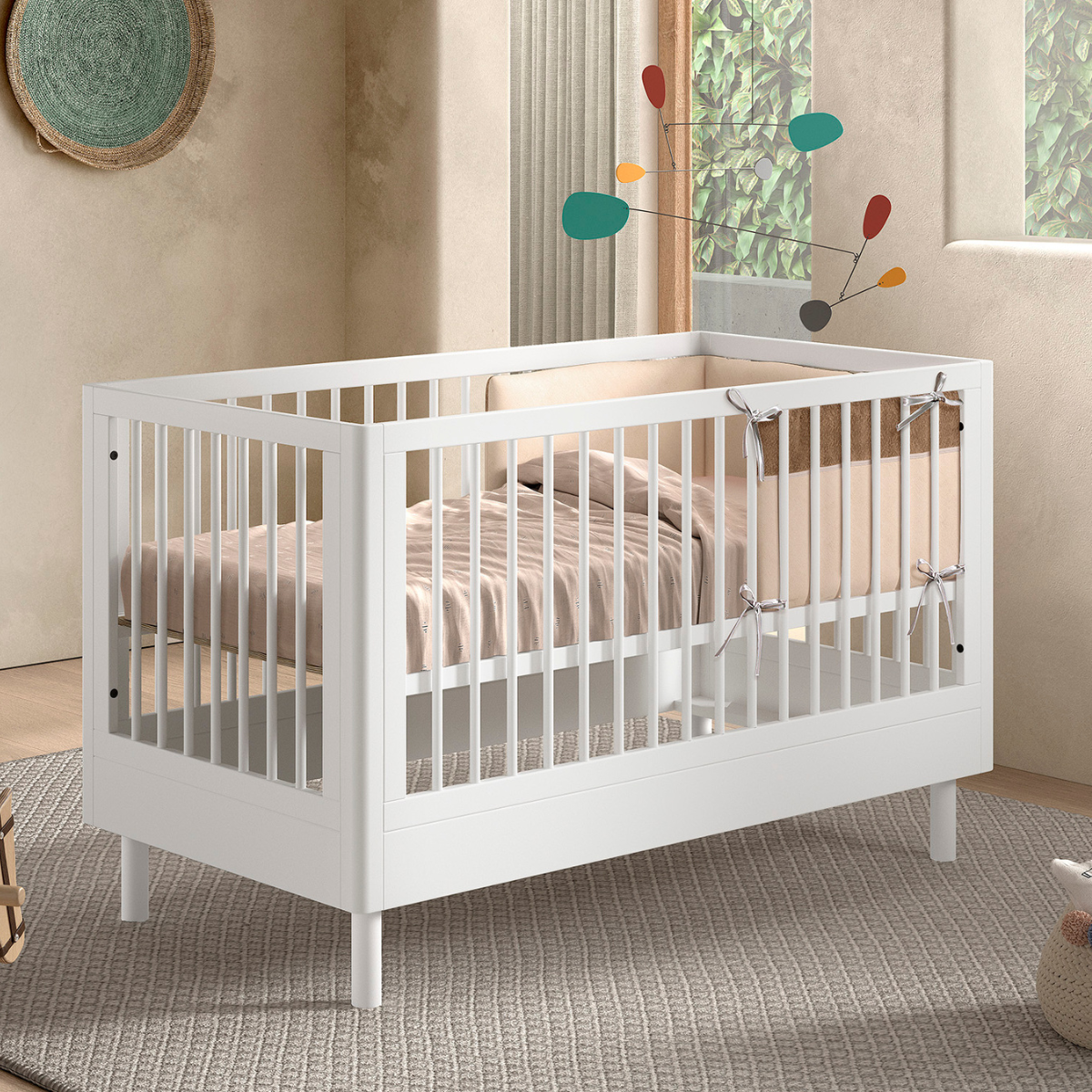 VIPACK JAXX FORREST BEECH white cot bed 140 x 70cm
