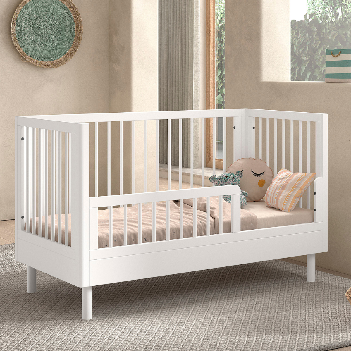 VIPACK JAXX FORREST BEECH white cot bed 140 x 70cm