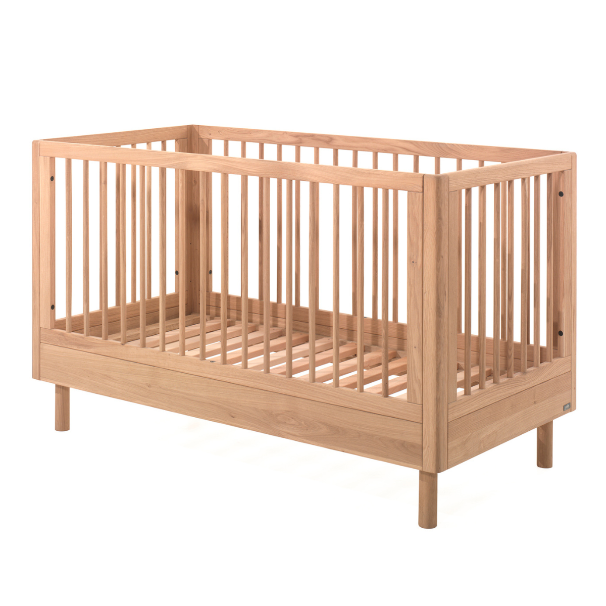 VIPACK JAXX FORREST solid oak Wooden convertible cot bed 140 x 70cm size with no mattress on a white background