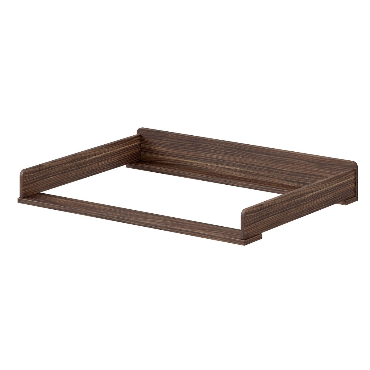 VIPACK JAXX ILYAS walnut changing top for 3 drawer chest on plain white background