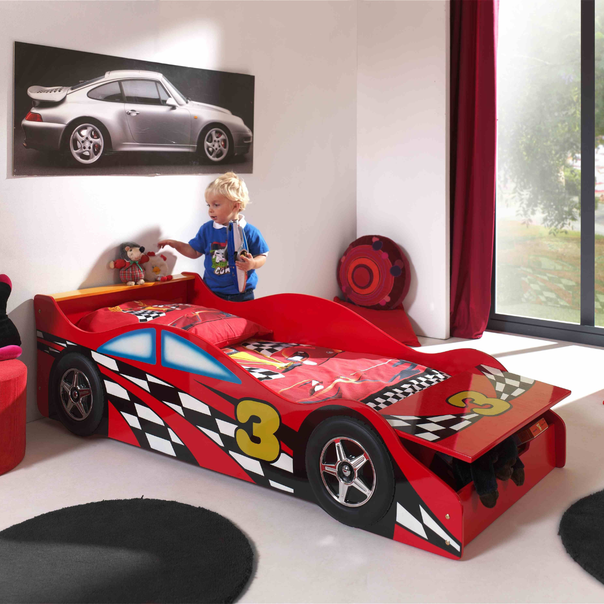 VIPACK JUNIOR race car toddler bed 140 X 70cm red