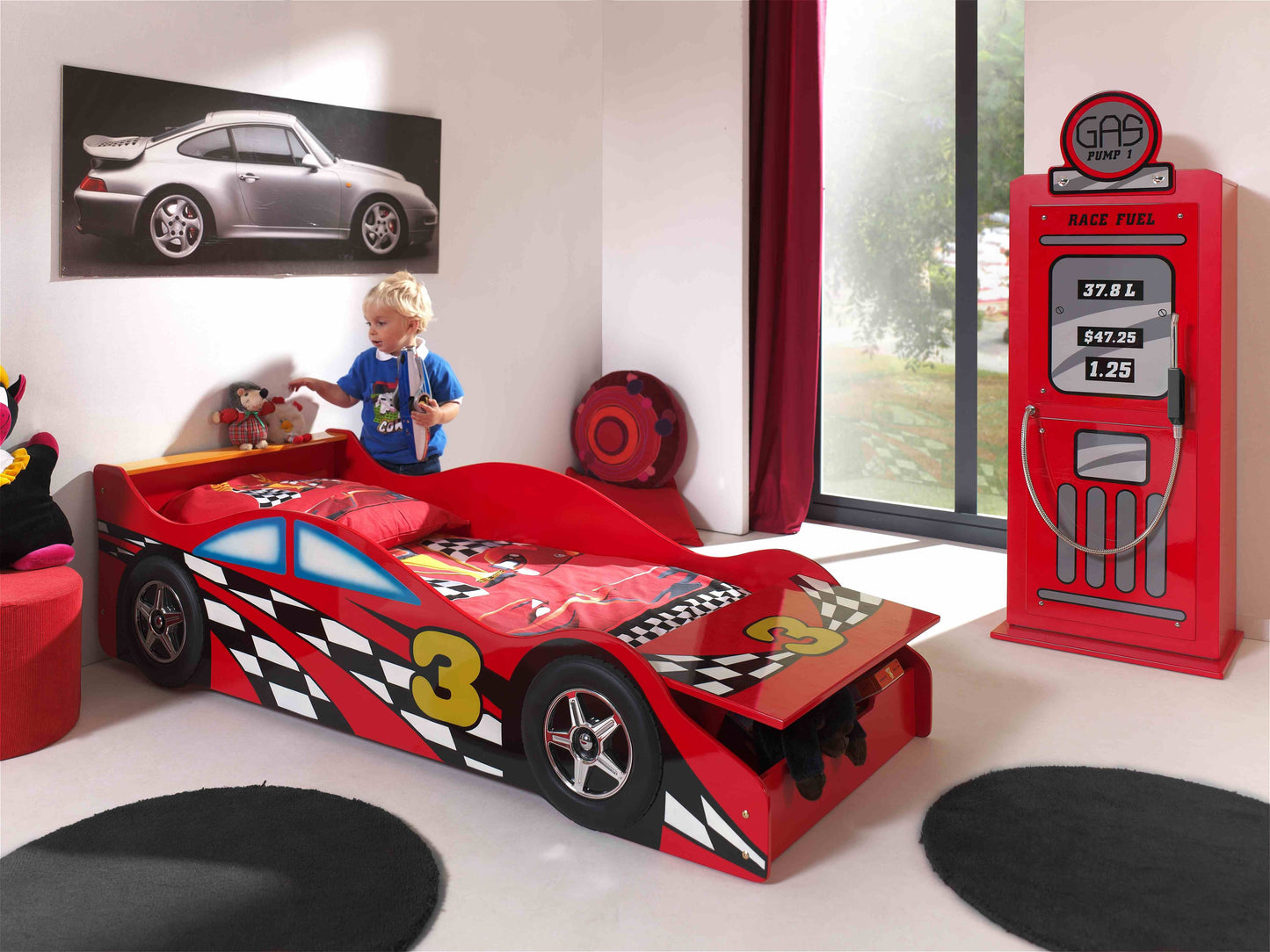 VIPACK JUNIOR race car toddler bed 140 X 70cm red