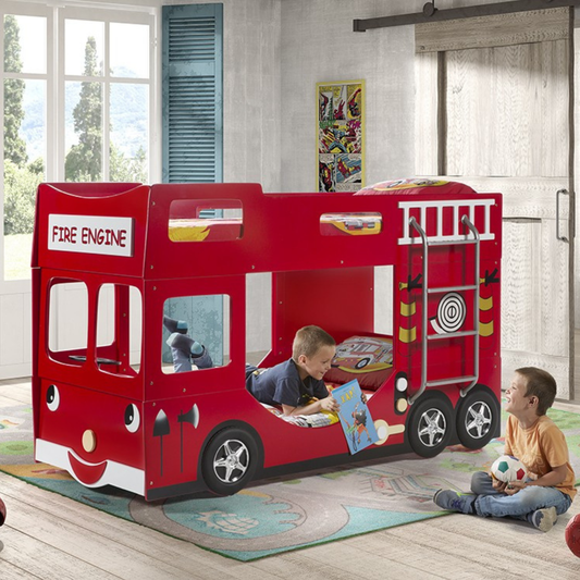 VIPACK FIRE ENGINE bunk bed 90 X 200cm red