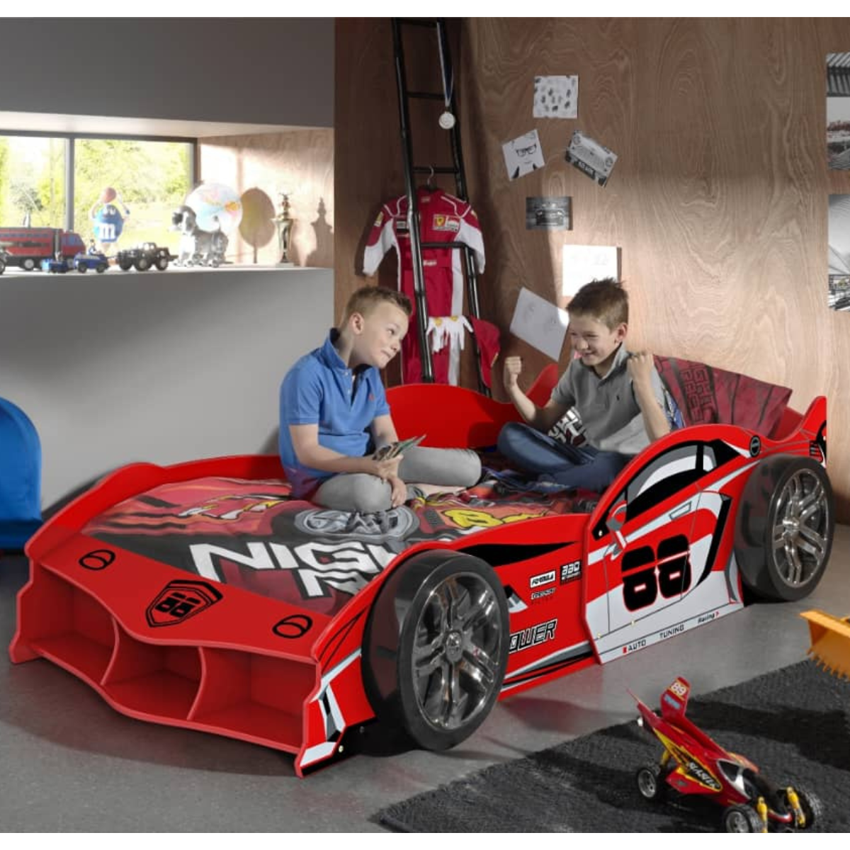 VIPACK MAX European single racing car kids bed 90 X 200cm red