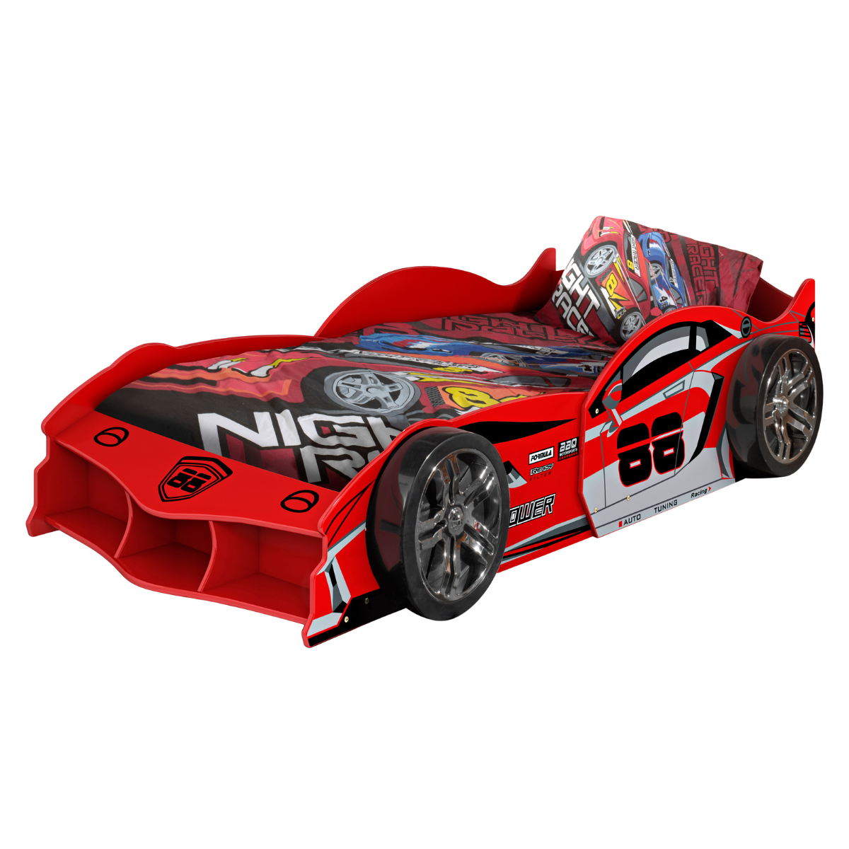 VIPACK MAX European single racing car kids bed 90 X 200cm red