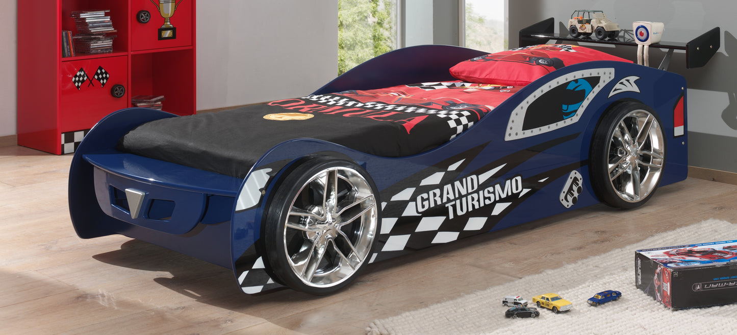 VIPACK GRAND TURISMO European single racing car kids bed 90 X 200cm blue