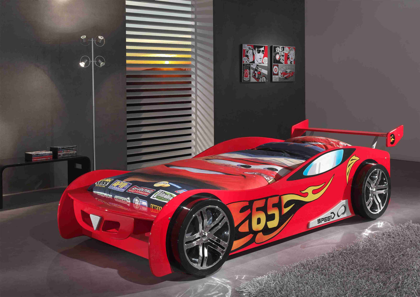 VIPACK LEMANS European single racing car kids bed 90 X 200cm red