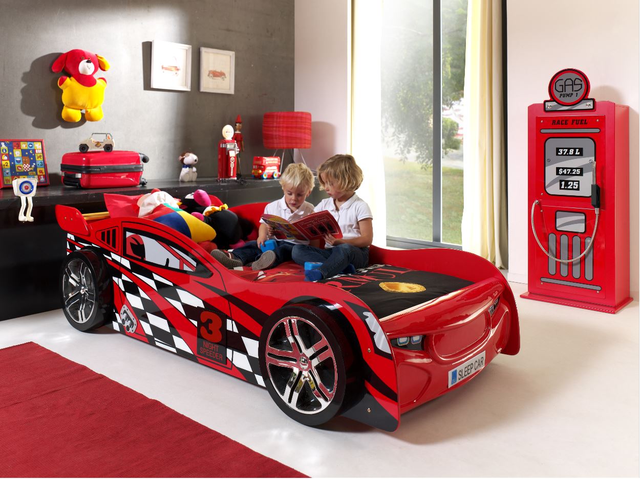 VIPACK NIGHT SPEEDER European single racing car kids bed 90 X 200cm red
