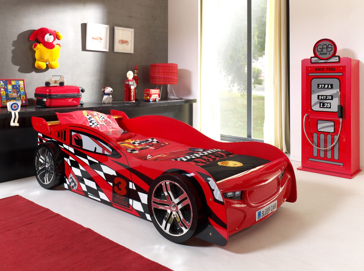 VIPACK NIGHT SPEEDER European single racing car kids bed 90 X 200cm red
