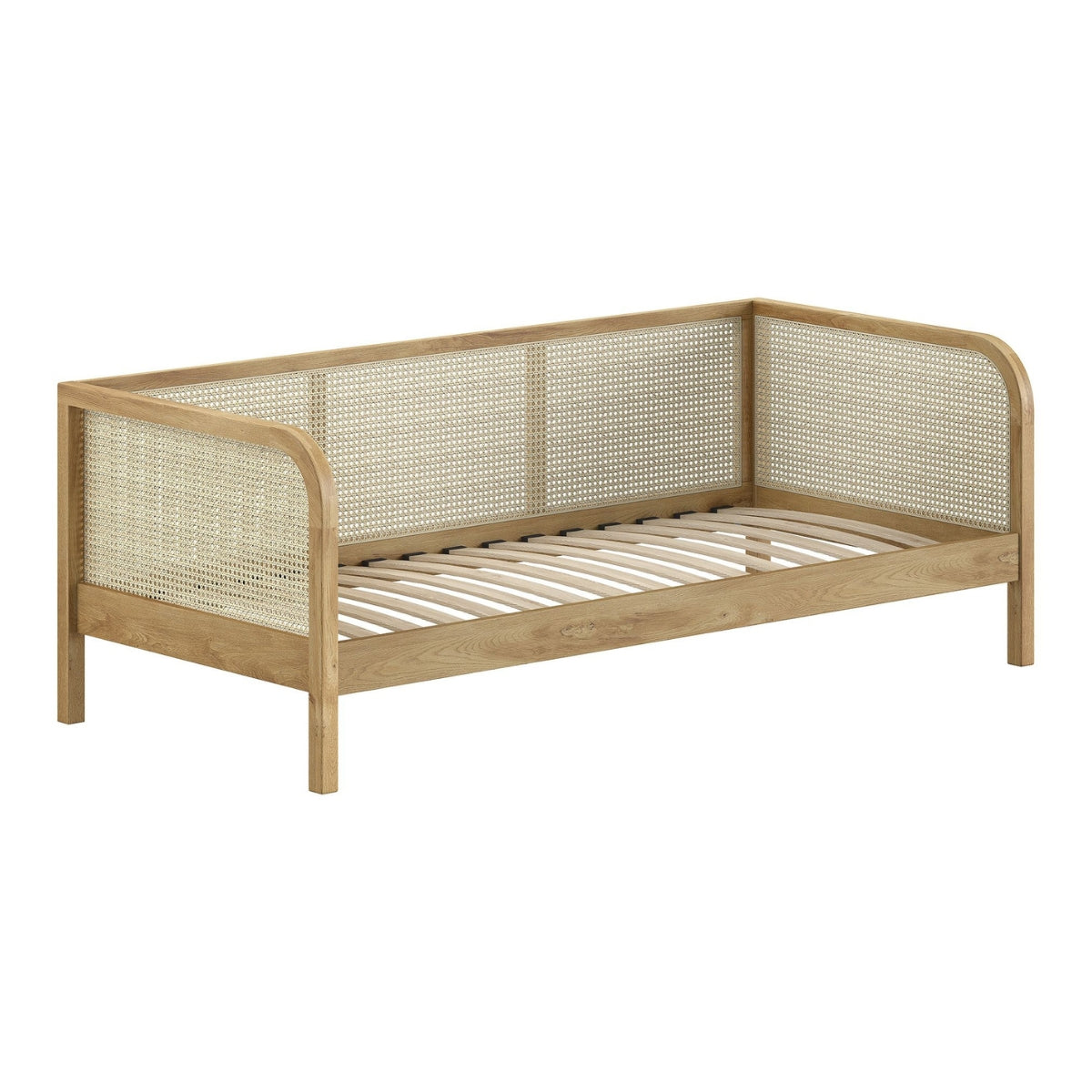 VIPACK OLIVE Rattan Single Day Bed - Oak