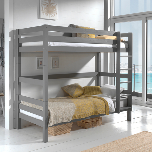 VIPACK PINO high bunk bed 90 X 200cm grey