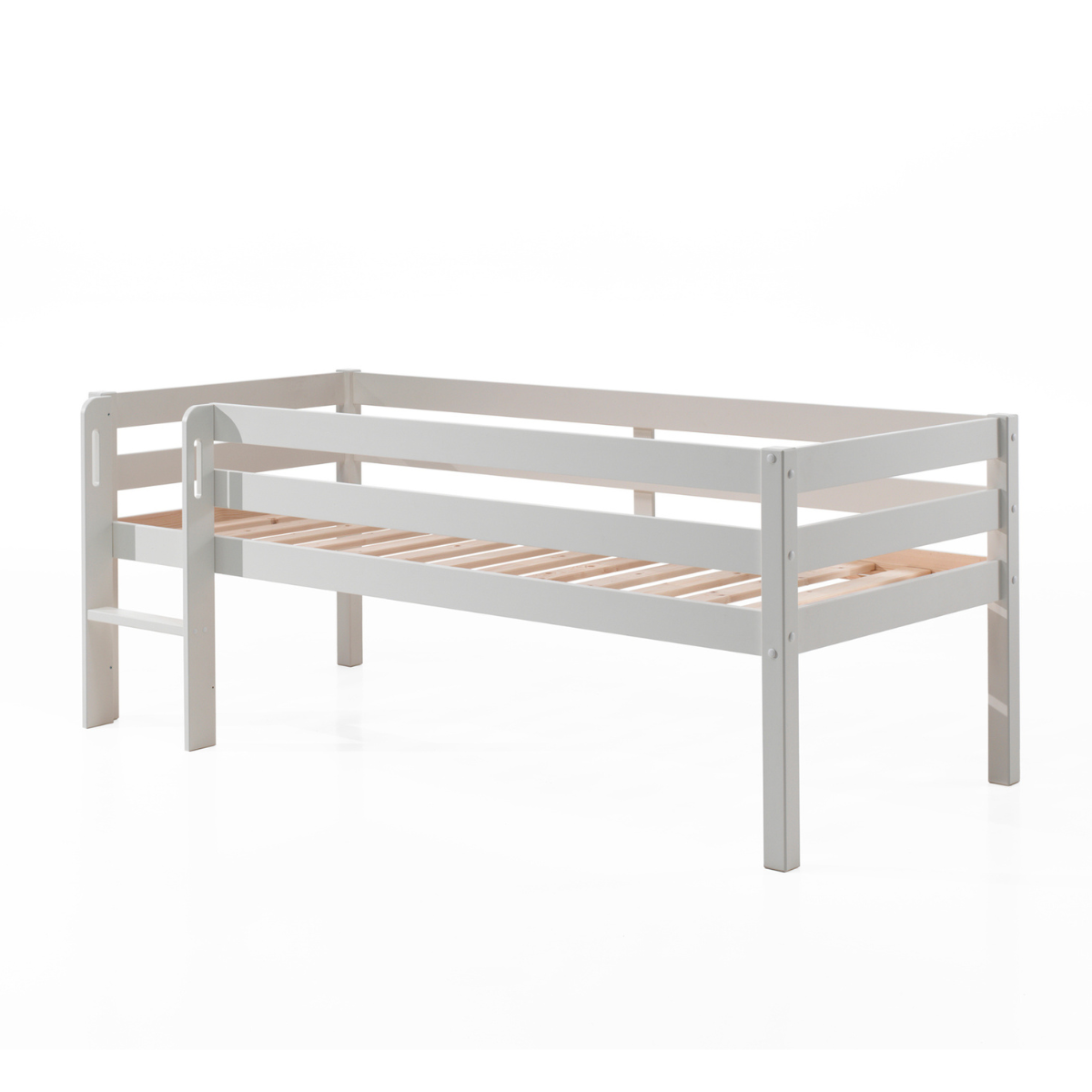 VIPACK PINO European single mid sleeper low 90 X 200cm with ladder white