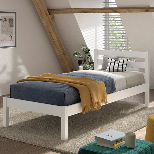 VIPACK PINO European single bed 90 X 200cm white