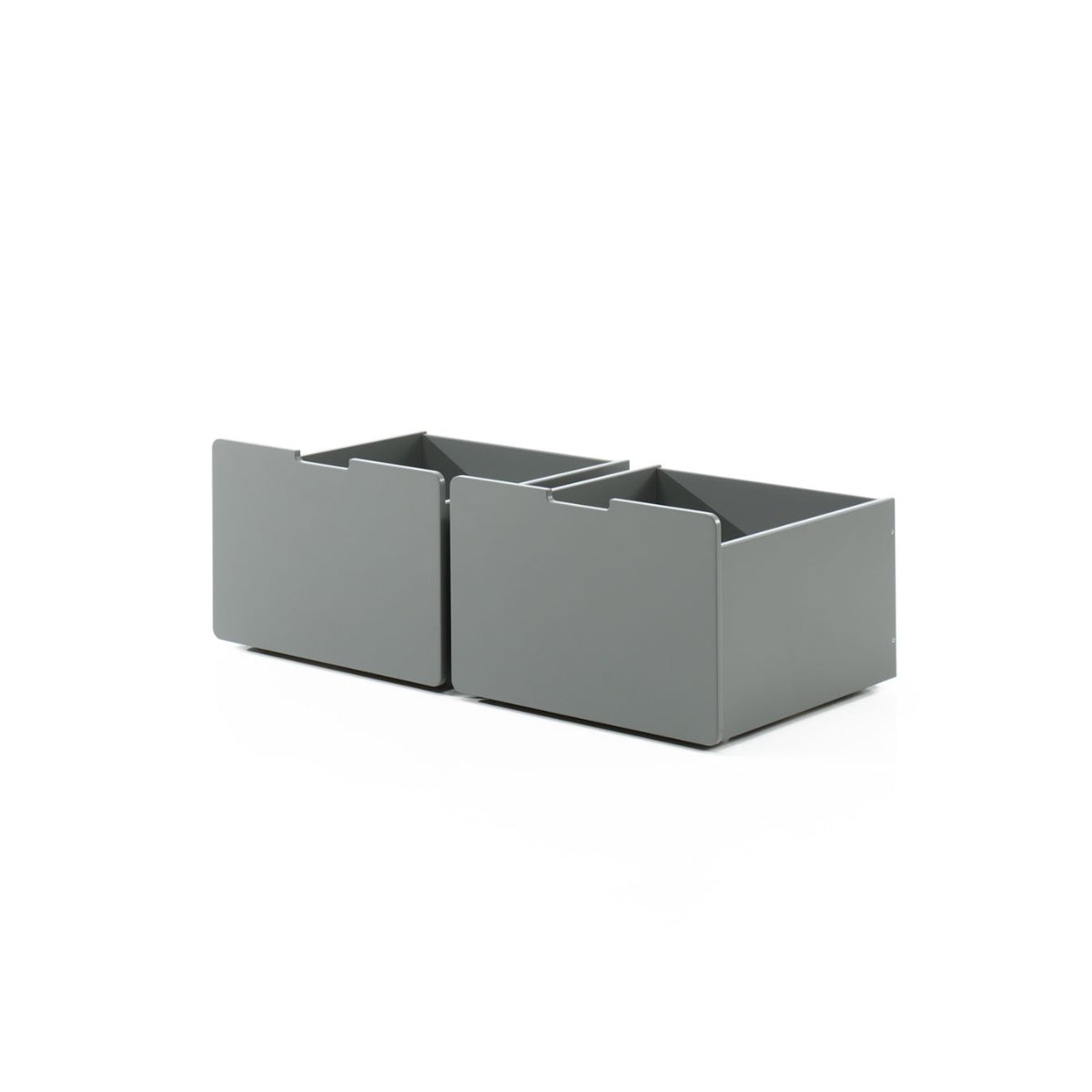 vipack pino set of 2 underbed drawers for mid sleeper low grey on plain white background