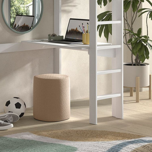 VIPACK PRIMO underbed desk for white high sleeper loft bed with laptop on in childrens bedroom