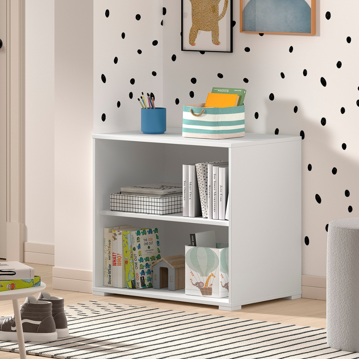 VIPACK SAM European mid sleeper 90 X 200 cm white with storage drawers & shelving unit