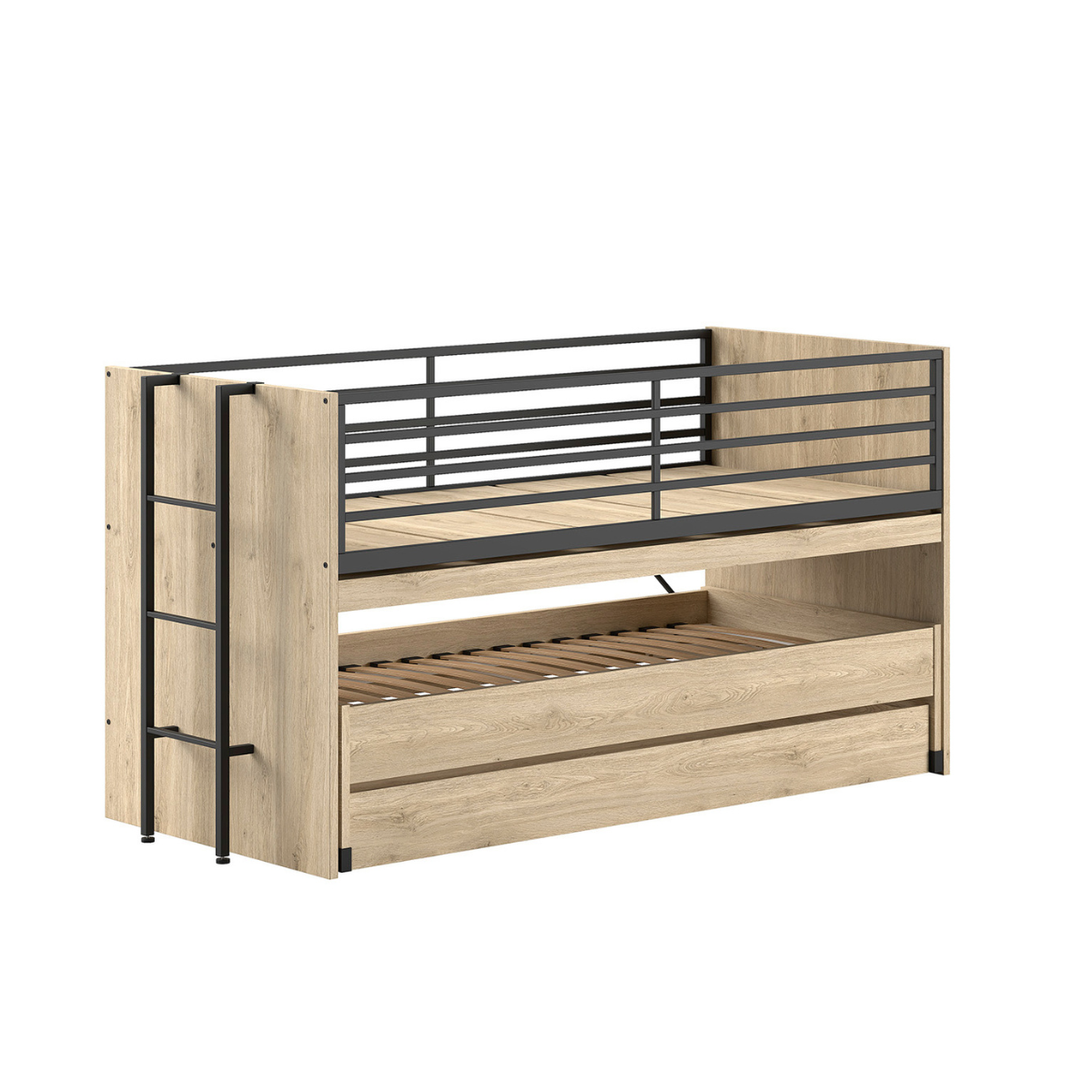 VIPACK SAM European triple mid sleeper 90 X 200 cm oak