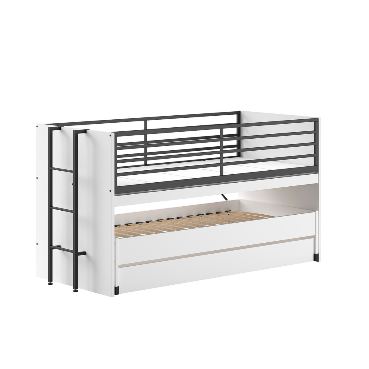 VIPACK SAM European pull out triple mid sleeper 90 X 200 cm white