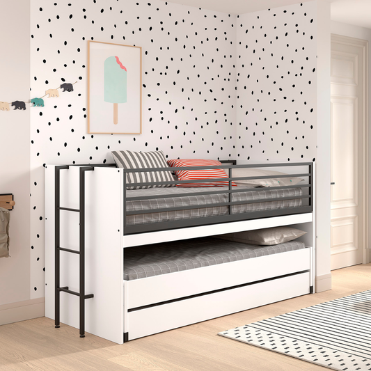 VIPACK SAM European pull out triple mid sleeper 90 X 200 cm white