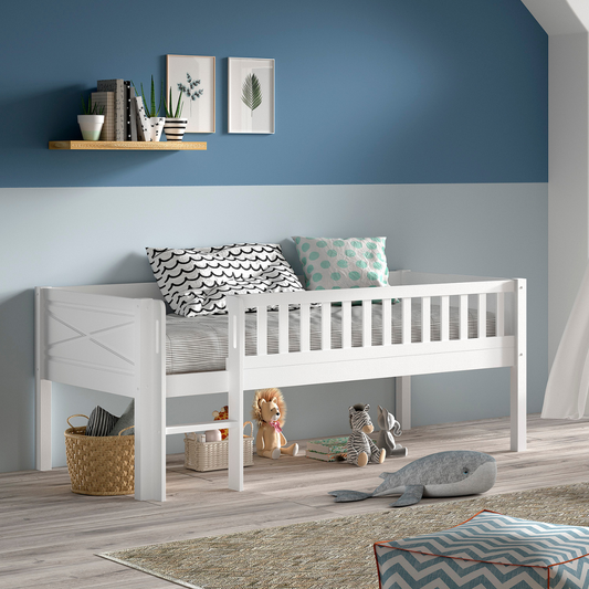 VIPACK SCOTT European single mid sleeper low 90 X 200 cm white