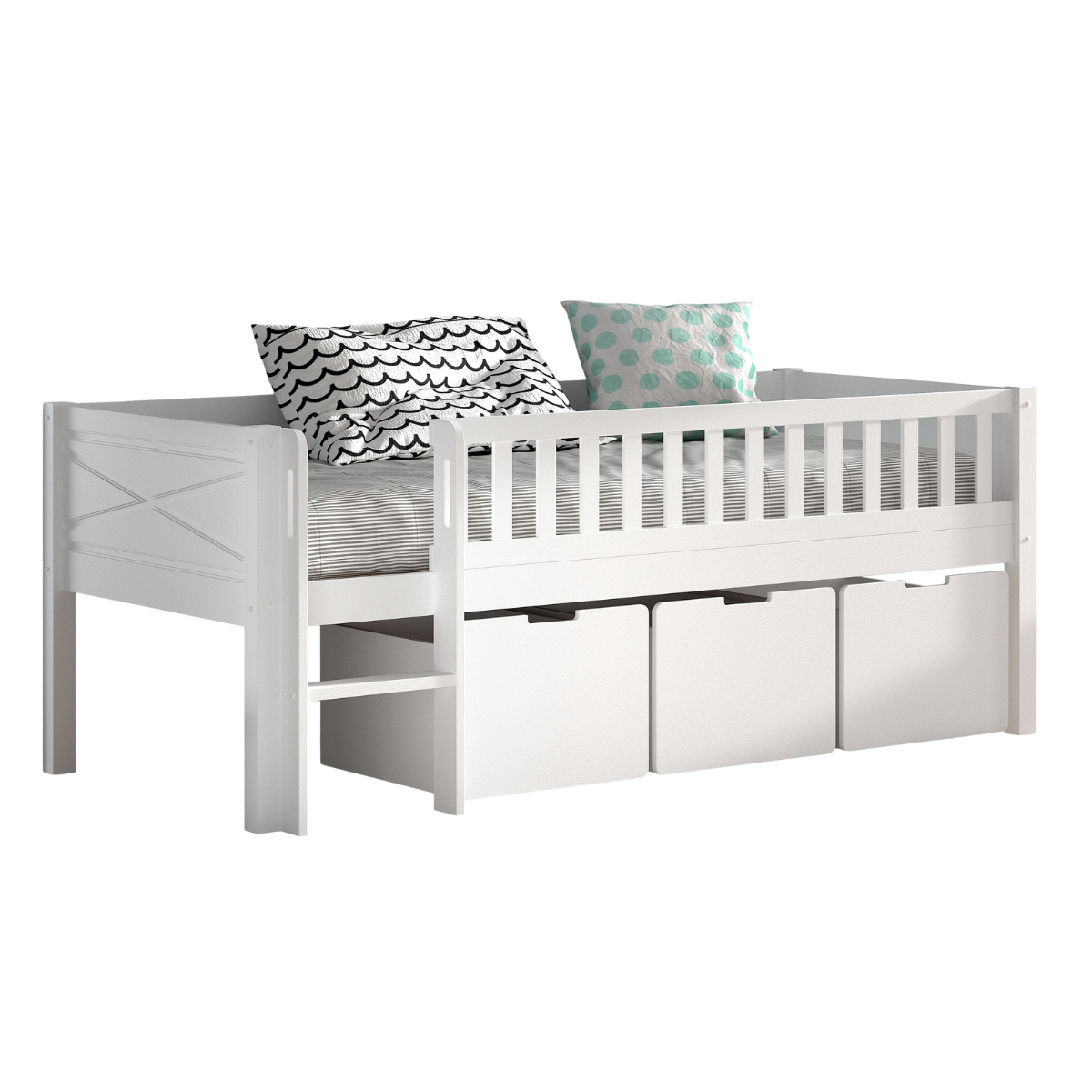 VIPACK SCOTT European single mid sleeper low 90 X 200 cm white