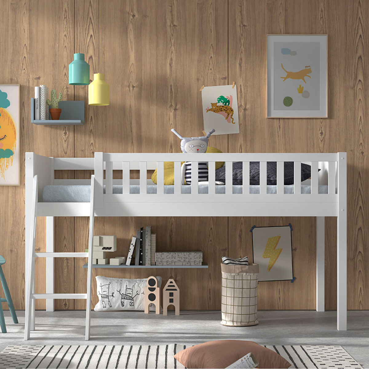 VIPACK SCOTT European single mid sleeper 90 X 200 cm white