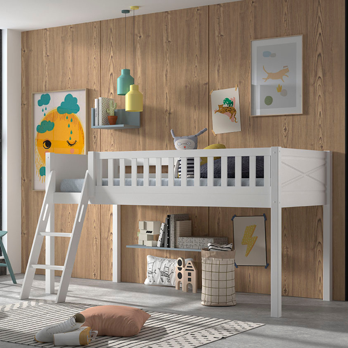 VIPACK SCOTT European single mid sleeper 90 X 200 cm white