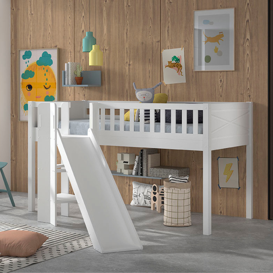 VIPACK SCOTT European single mid sleeper 90 X 200 cm white with slide