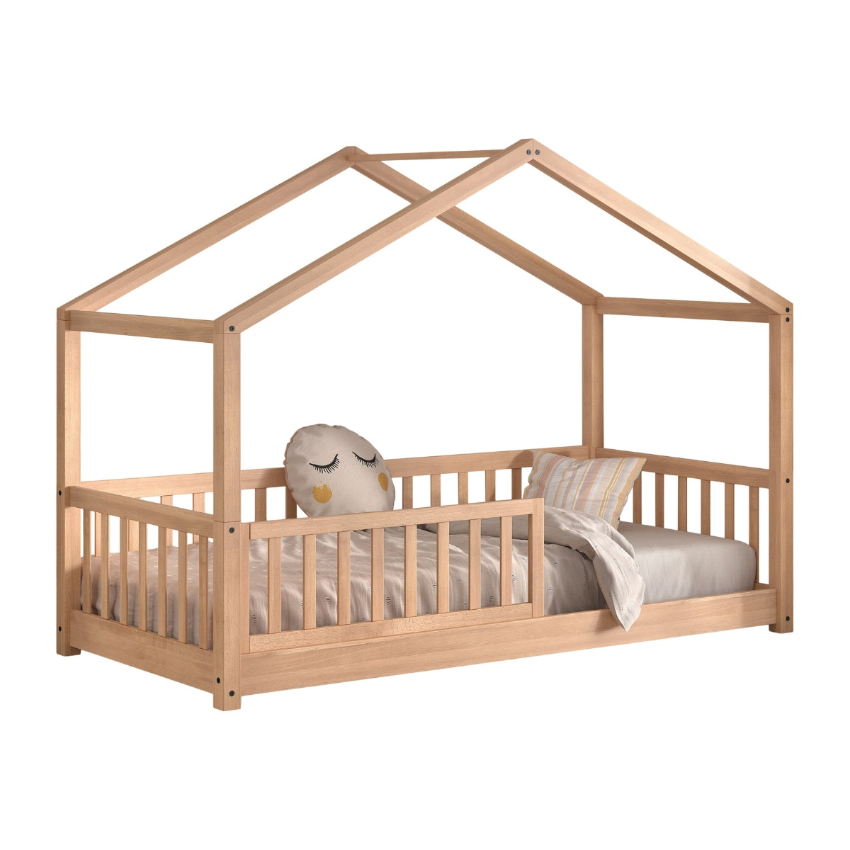 VIPACK SEDA House Floor Bed with Bed Guard – Natural