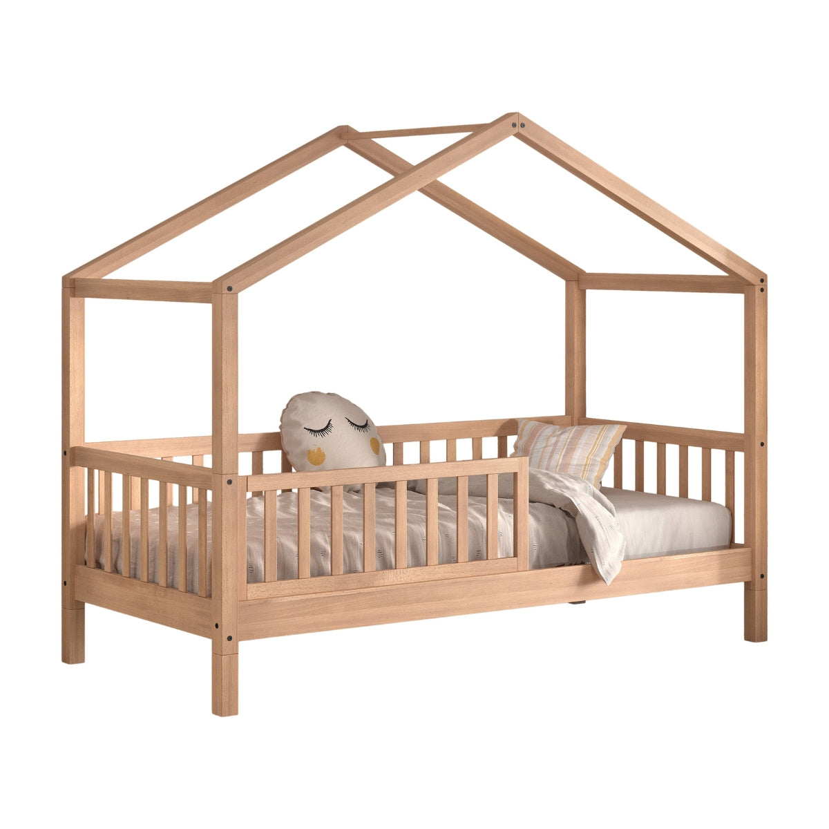 VIPACK SEDA House Floor Bed with Bed Guard – Natural