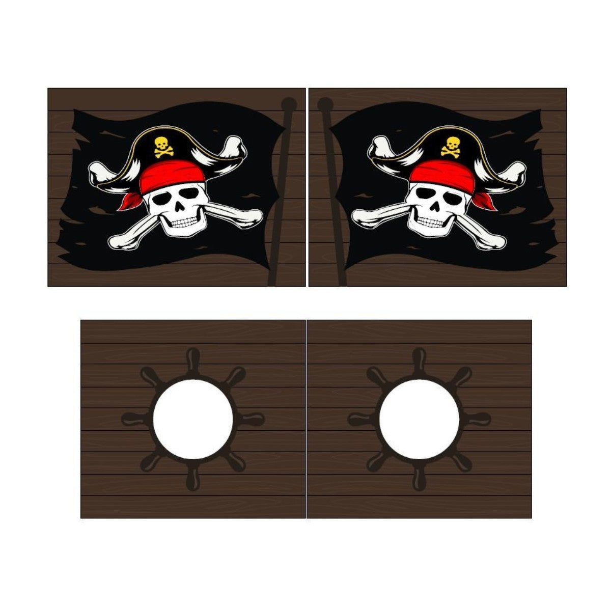 Pirate themed play curtain for VIPACK SEDA kids mid sleeper bed