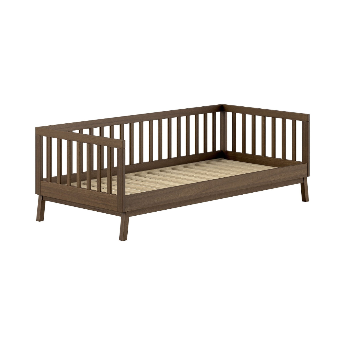 VIPACK SEZANE walnut day bed with raised sides on white background