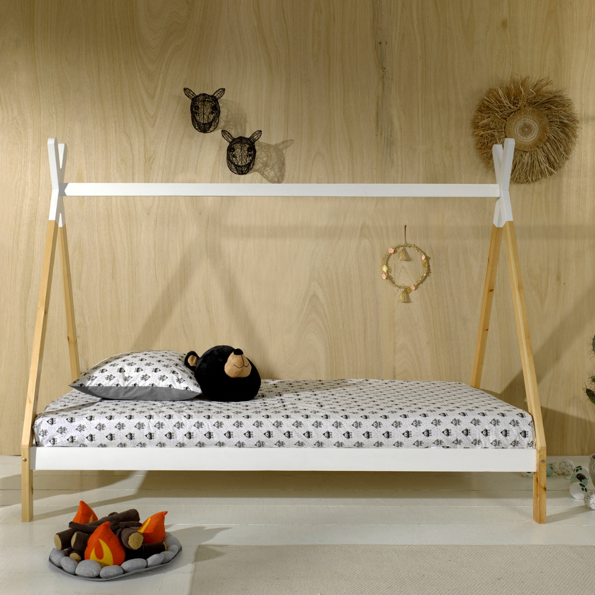 VIPACK TIPI teepee bed with space underneath for drawer in kids bedroom